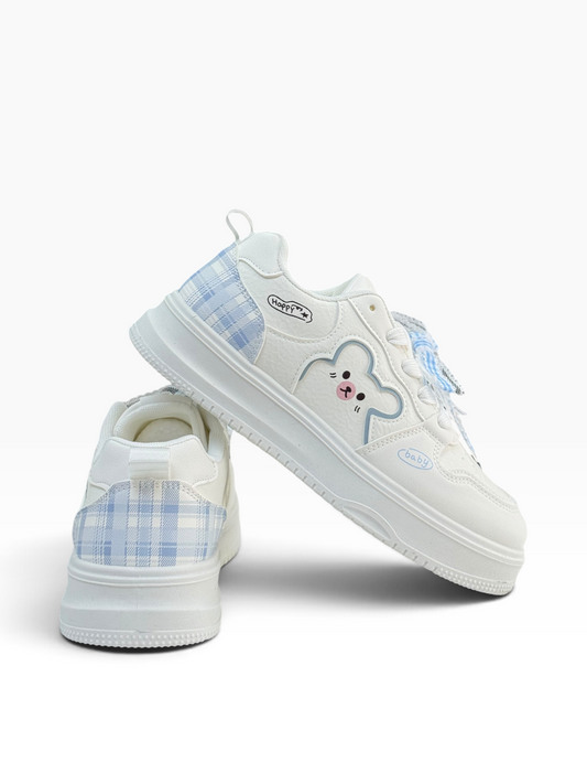 Fashion Ladies White/Blue Sneaker