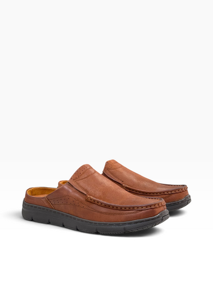 Comfy Leather Casual Half Shoe Brown