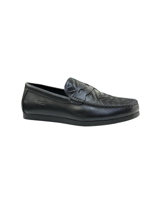 Mens Versace Black Leather Loafer