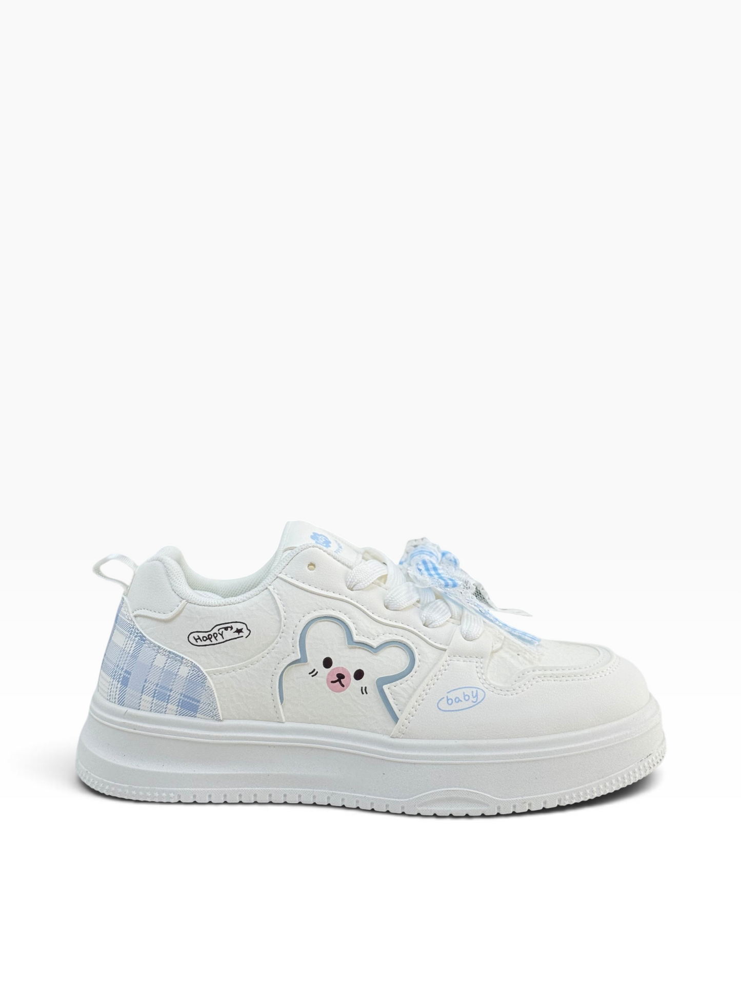 Fashion Ladies White/Blue Sneaker