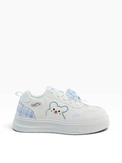 Fashion Ladies White/Blue Sneaker