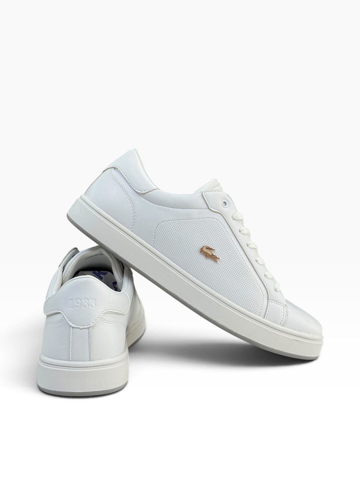Lacoste White/Gold Logo Sneaker