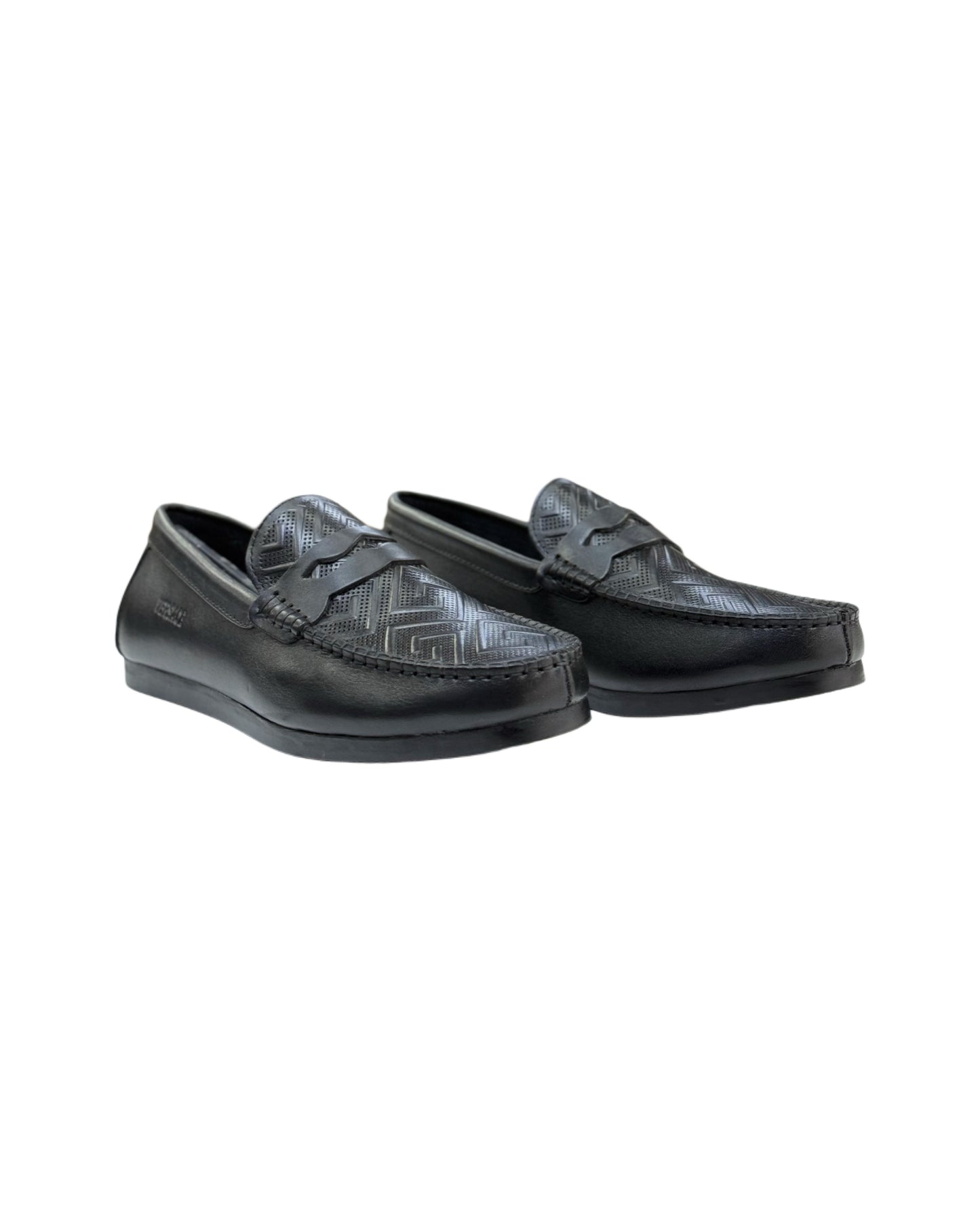 Mens Versace Black Leather Loafer
