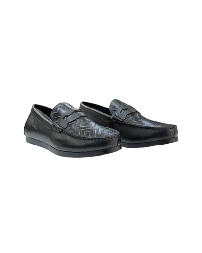 Mens Versace Black Leather Loafer