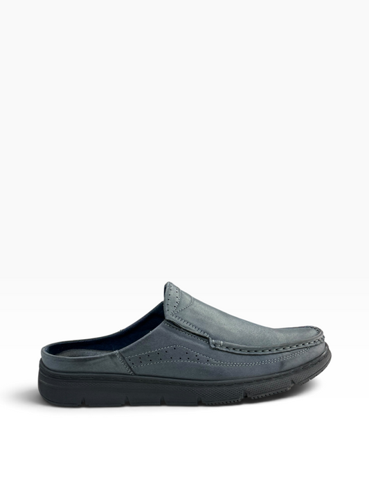 Comfy Leather Casual Half Shoe Navy Blue