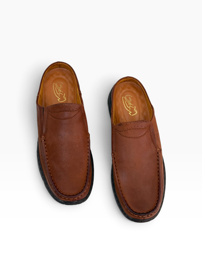 Comfy Leather Casual Half Shoe Brown