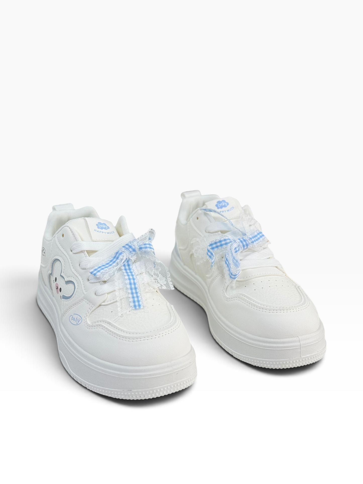 Fashion Ladies White/Blue Sneaker