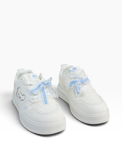 Fashion Ladies White/Blue Sneaker