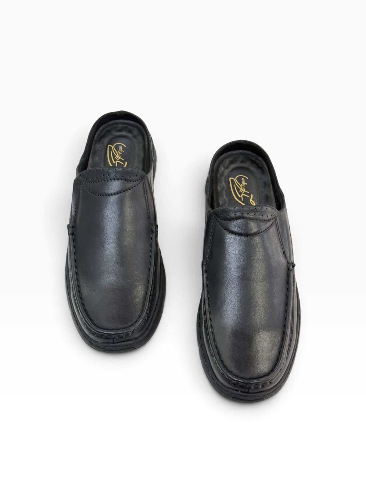 Comfy Leather Casual Half Shoe black