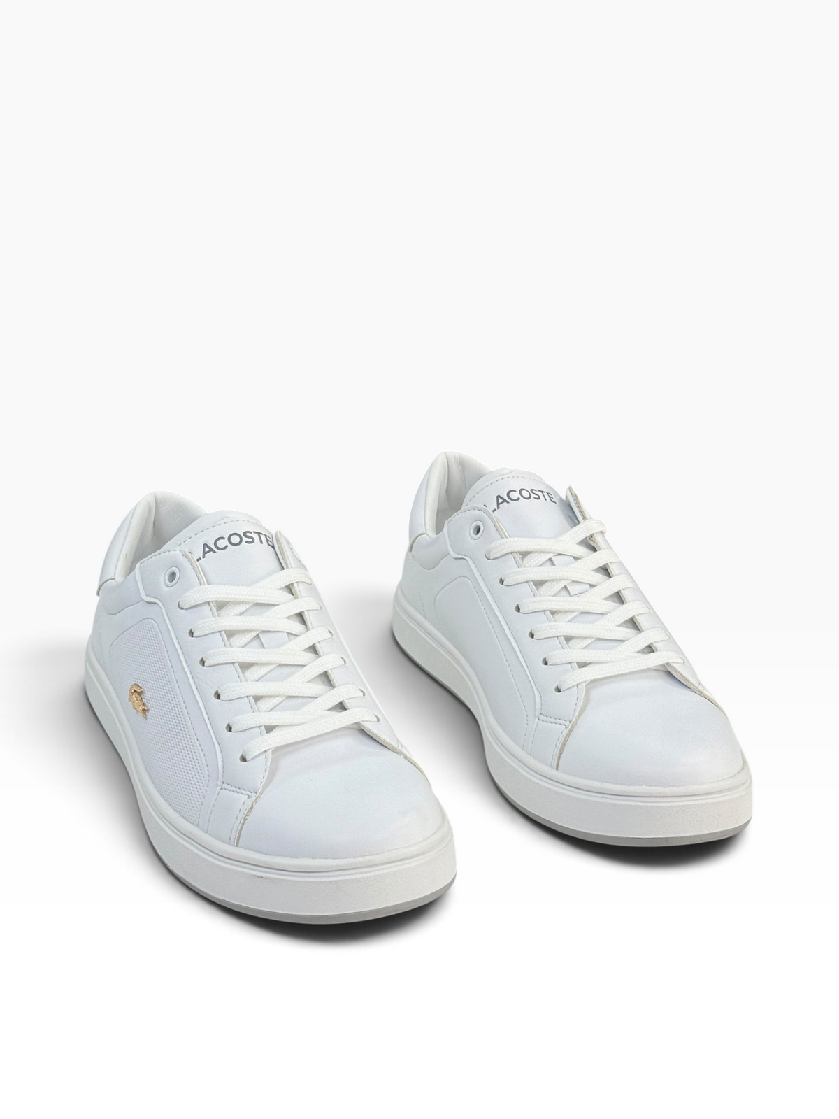 Lacoste White/Gold Logo Sneaker