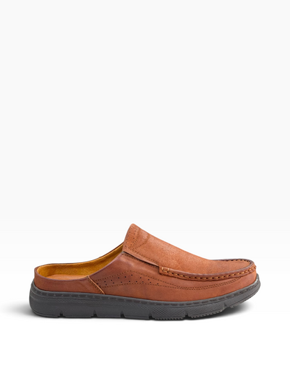 Comfy Leather Casual Half Shoe Brown