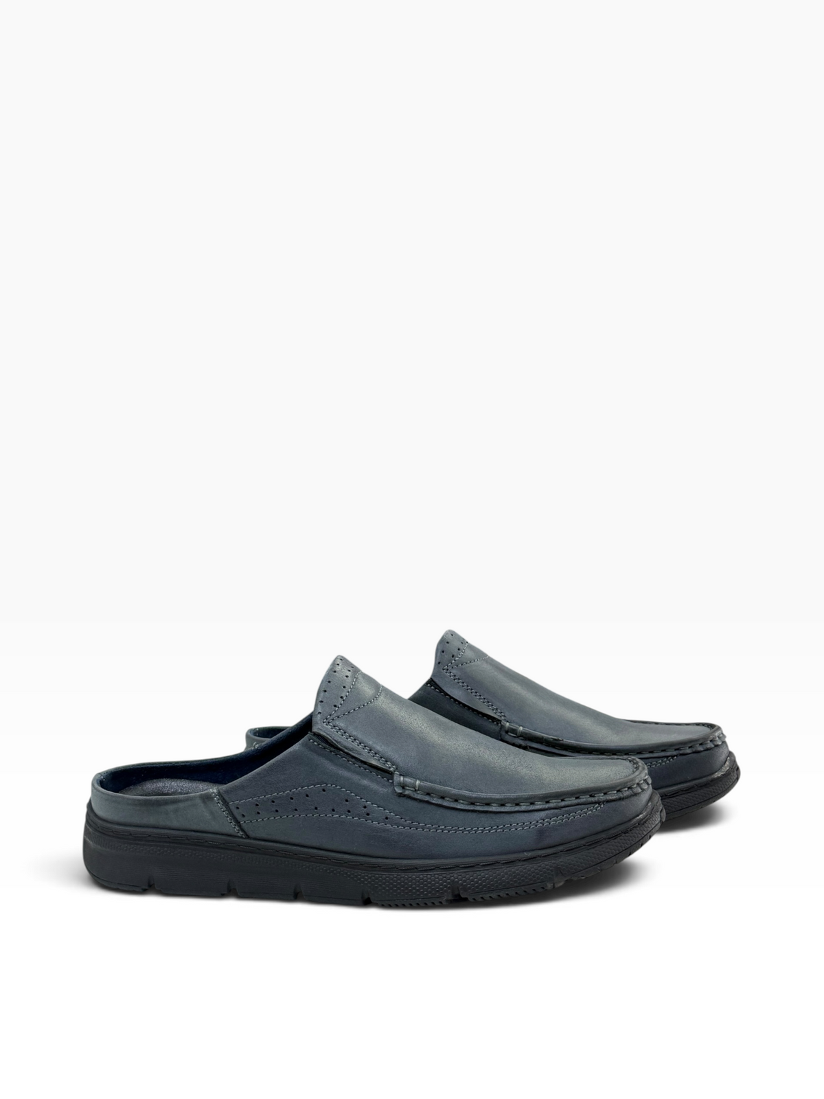 Comfy Leather Casual Half Shoe Navy Blue