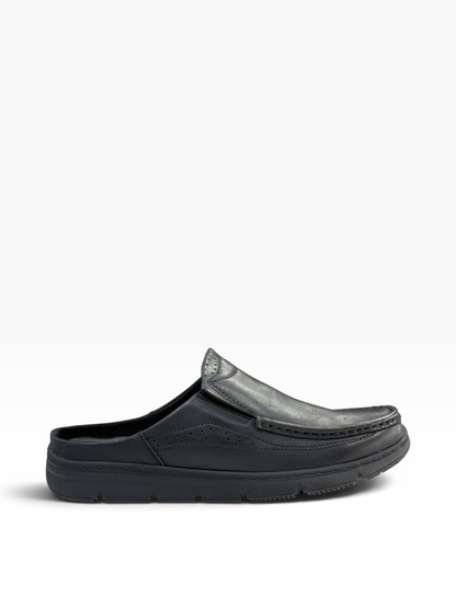 Comfy Leather Casual Half Shoe black