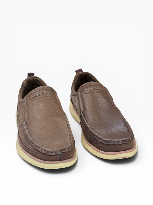 Wolf fang leather shoes Coffee - 41