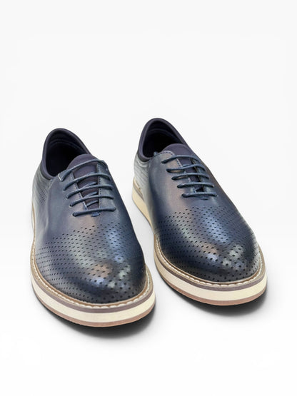 Dravine Samrt Leather Casual Navy Blue
