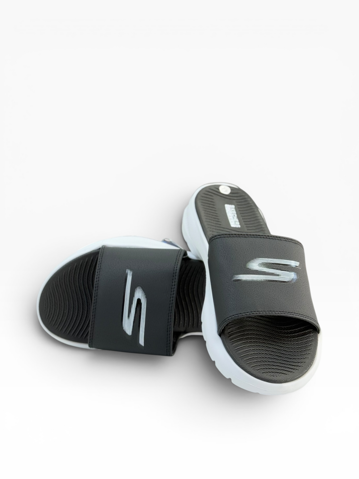 Skechers Slide Black And White