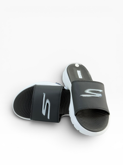 Skechers Slide Black And White