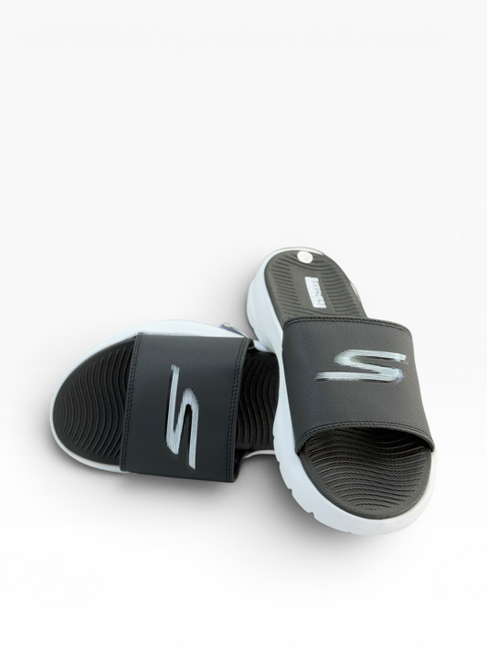 Skechers Slide Black And White