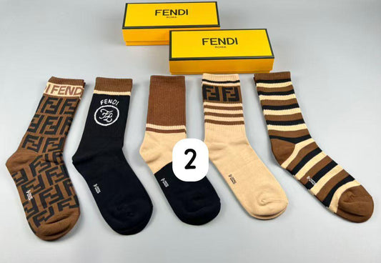 Fendi 5 Pairs of Sock Box